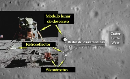 El rastro de Armstrong sobre la superficie de la Luna